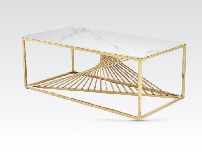 CALABRIA COFFEE TABLE - GOLD / STONE